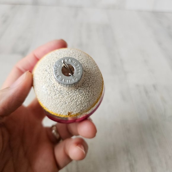 Radko shiny Brite double pink indent teardrop flocked Mercury glass ornament set - Picture 15 of 16